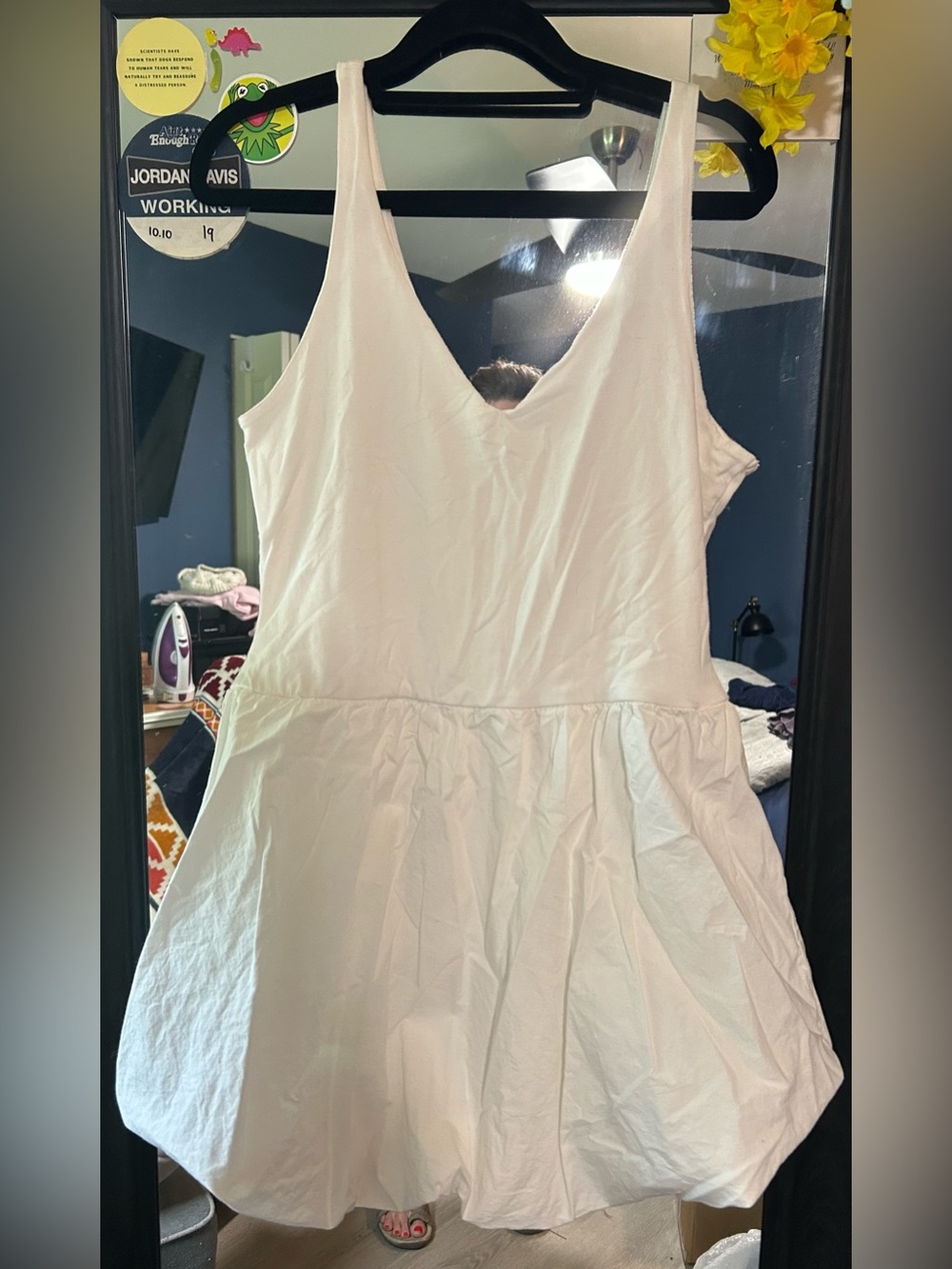 Women’s White Sleeveless Cotton  Dress - Classic Summer Layer